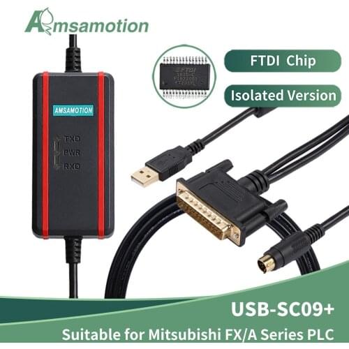 USB-SC09 Suitable Mitsubishi FX/A Series PLC programming Cable USBSC09 FTDI Type High Quality Cable With 1Year Warrenty