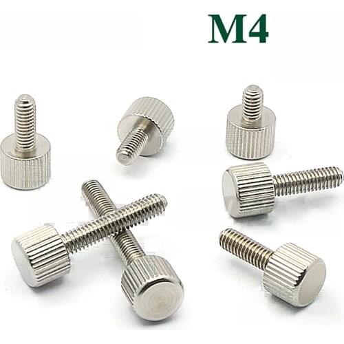 M4x6/8/10/12/14-30mm Stainless Steel Knurled Thumb Screws Hand Tighten Computer Screws Manual Adjustment