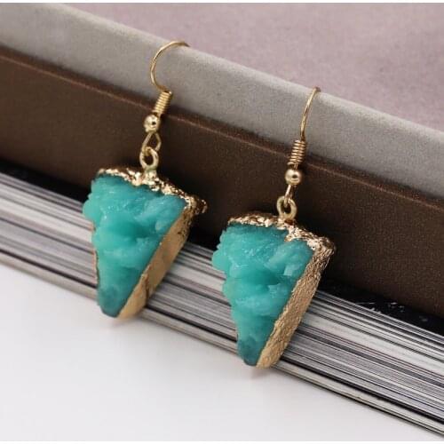 VONNOR Drop Earrings for Women Resin imitation Crystal Stone Pendant statement earrings 2019 Fashion Jewelry