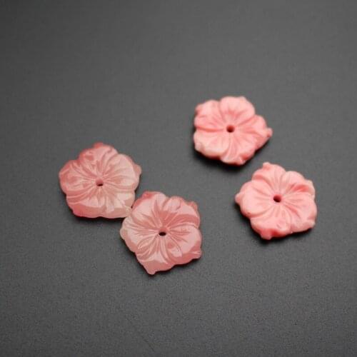 10pcs/Lot #8141 Carved 19mm Flowers Space parts Double Pink Color Artificial Coral Findings for Jewelry making