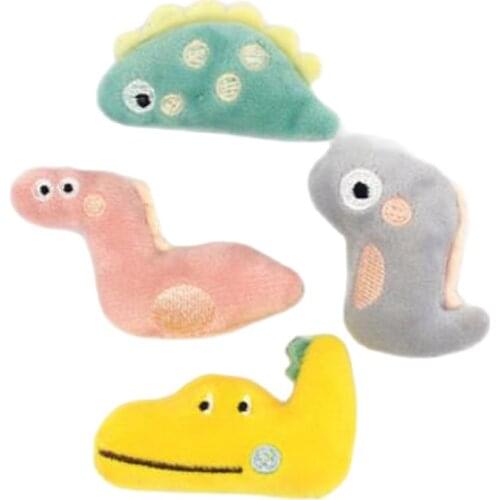 10pcs/lot Cartoon Plush Mini Dinosaur Patches DIY Cotton-filled Dinosaur Accessories Childrens Headwear Clothing Decorations