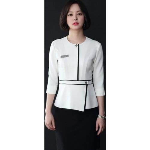 2020 Fashion White Spa Blouse+Pants/Skirt Set Korean Medical Beauty Uniform Beauty Workwear Wholesale