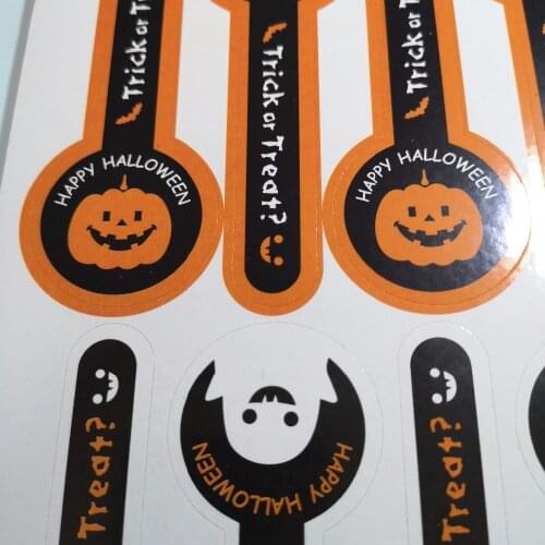 240pcs 9.8x3.5cm, HALLOWEEN PUMPKIN and GHOST sealing label sticker, Item No. FE33