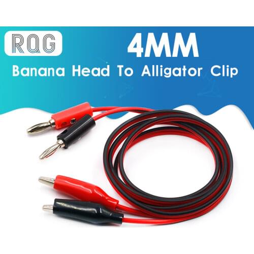 4MM Dual Alligator Clip to Banana Connector Oscilloscope Test Probe Cable 1M 3FT Red Black