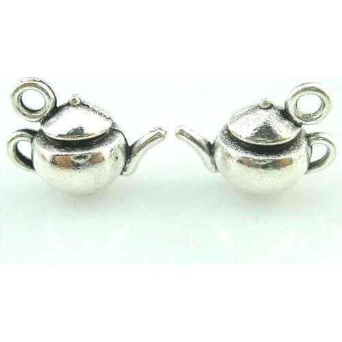 5pcs 15737 Antique Silver 17.5*13*10mm Teapot Charms Pendant For Jewelry Making Bracelet Vintage Accessories