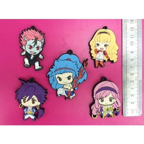 5pcs/lot Magi Original Japanese anime figure rubber mobile phone charms key/chain/strap