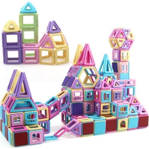 62pcs Mini Magnetic Blocks Magnetic Designer Building Construction Toys Set Magnet Educational Toys For Children Kids Gift
