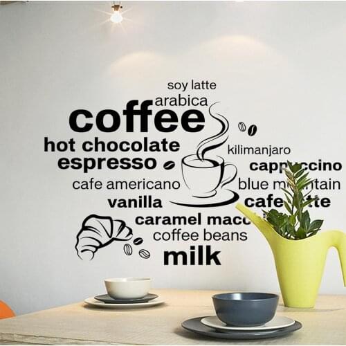 75*120cm Coffee Quotes Living Room Paintings Wall Sticker Home Decoration Posters and Prints Wall Art Mural