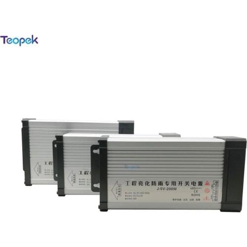 AC180V-240V To DC 5V 200W 300W 350W Outdoor Led Rainproof Power Supply IP43 Light Transformer Driver Switch For LED Strip