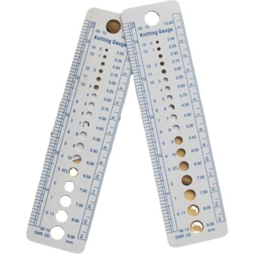 UK US Canada Sizes Knitting Accessories Needle Gauge Inch Sewing Ruler Tool CM 2-10mm Size Measure Sewing Tools