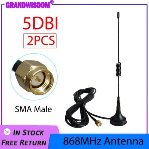 868Mhz 900 - 1800 Mhz GSM Antenna 3G 5dbi SMA Male With 300cm Cable 868 mhz 915 mhz antena Sucker Antenne base magnetic antennas