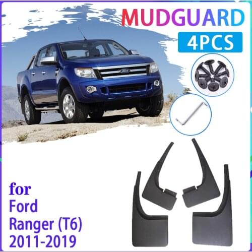 4 PCS Car Mud Flaps for Ford Ranger T6 2011~2019 2012 2013 2014 2015 Mudguard Splash Guards Fender Mudflaps Auto Accessories