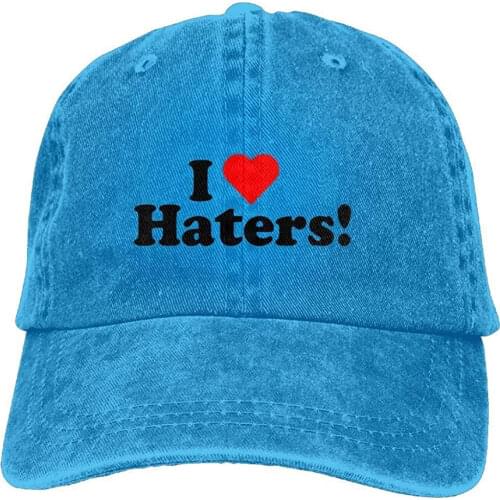 Bowlife I Heart Haters Denim Hat Dad Cap