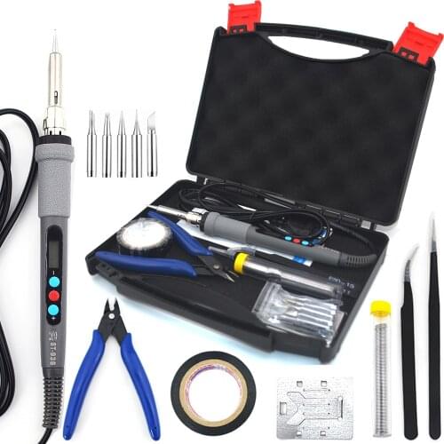 ST936 60W digital display electric soldering iron welding set soldering iron tip pliers tweezers soldering wire kit