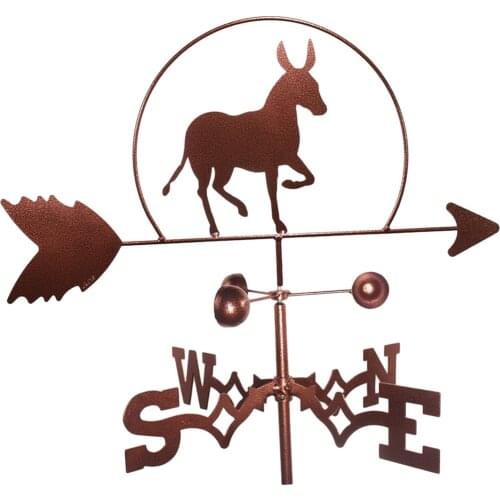 Farmhouse Donkey Retro Style Weather Vane Roof Mount, Wind Direction Indicator Kit Outdoor Metal Bracket Weathervane Ornaments
