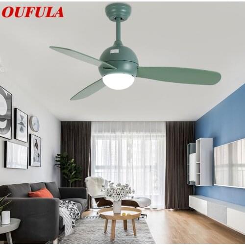 FAIRY Modern Ceiling Fan Lights Green Lamps Contemporary Remote Control Fan Lighting Dining room Restaurant Fashional