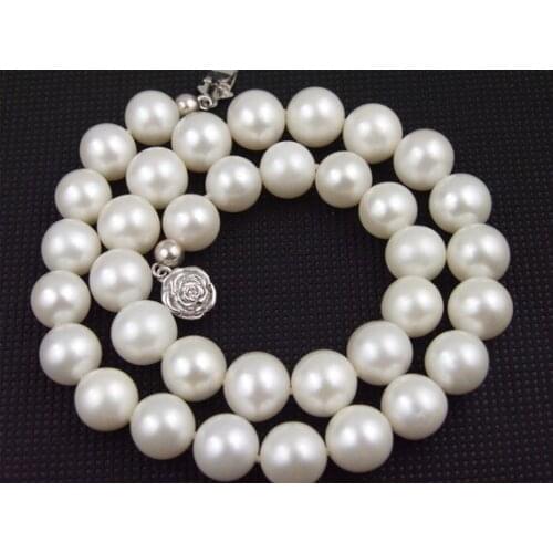 Perfect Womens Pearl Jewelry, Choker Round White 10mm Cultured Pearl Beads Silvers Clasp Fit Ms Thin Or Yong Girl.15inches