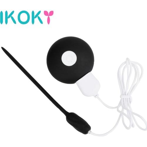 IKOKY Urethral Dilators Silicone Catheter Sex Toys for Men Gay Urethral Plug Penis Plug Adult Products Vibrator 20 Frequency