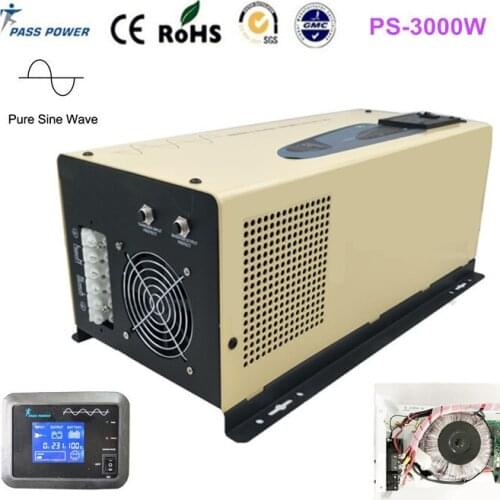 Newest design off-grid 3000w pure sine wave inverter 50/60hz voltage transform with charger for home solar system use