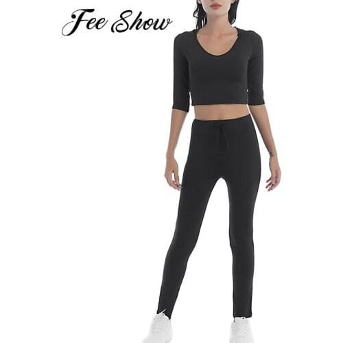 2Pcs Women Summer Sport Suits Running Set Tracksuits Hooded Hoodie Cropped Top and High Waist Pants for Gym Yoga Workout Clothes