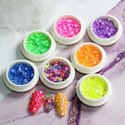 Box Nail Art Crystals Self Adhesive Tiny Rhinestone Glue On Phone Applique Flatback Round Gemstone Diy Crafts Clothes Diamonds