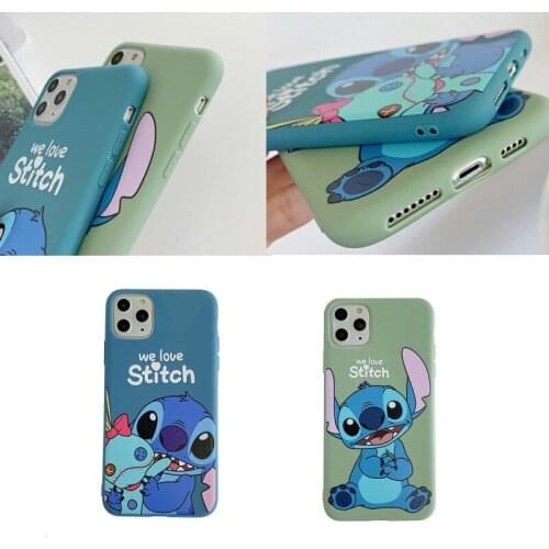 Disney Stitch Cartoon Frosted Phone Case for Iphone 6 7 8Plus X Xr Xs Max 11 12 Promax 12 Mini Cute Anti-fall Protective Cover