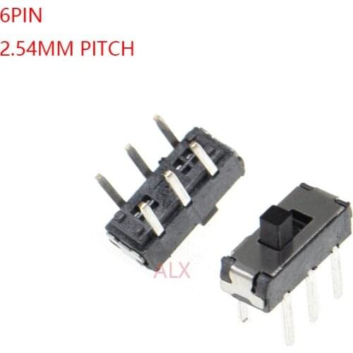 20PCS MINI MSS22D18 G2 TOGGLE switch 6PIN 2P2T Handle high 2MM PITCH 2.54MM DIP Slide Switches