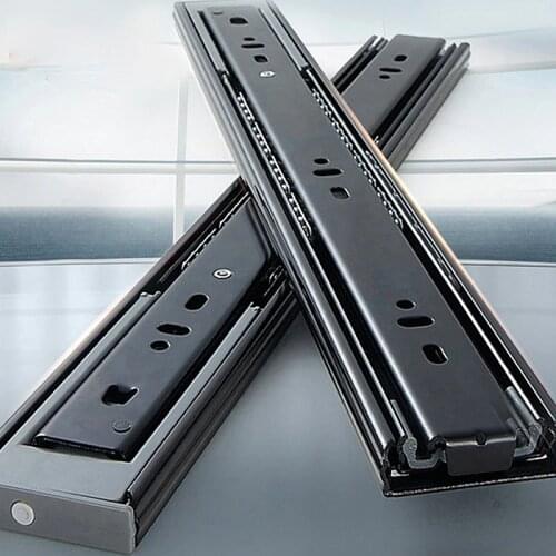 Stainless Steel Drawer Slide Soft Close Drawer 10"- 22" Track Rail Sliding Three-Section Cabinet Slides Furniture Hardware