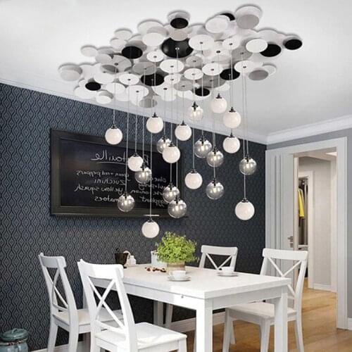 Nordic Style Living Room Bubble Pendant Light Glass metal lamp For Dining Room Coffee Shop Hotel Creative Hall Lamp led