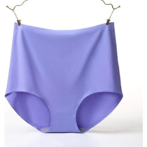 Q013 4Pcs/Lot Ladies Underwear High Quality Women Panties Solf Ice Silk Seamless Briefs Body Slimming Female Lingerie Plus Size