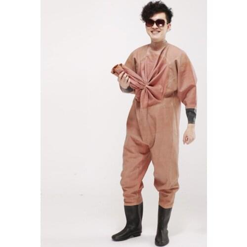 Rubber Fishing Waders Clothes With Boots Breathable Waterproof Diving Suit Surf Fly Fishing Overalls Rubber Wading Pants HW069