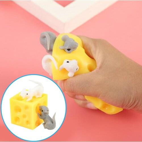 Cute Cheese Little Mouse Creative Sloth Hide and Seek Pinch Relief Stress Toy Squeezing Stressbusting Fidget Decompression Toys