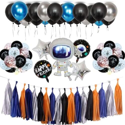 Outer Space Birthday Party Supplies Solar System Hanging Decoration Foil Swirls Tassel Garlands Kids Planet Party Decoration