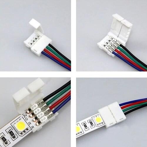 5Pcs 15cm 4 Pin 4pin 5050 3528 LED RGB Strip Extension Connector Cable Wire led strip Extension Cables Clip Wholesale&DropShip
