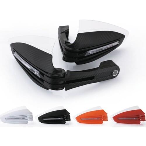 Universal 7/8" 22mm Motorcycle Accessories Hand Guards with LED Turn Signal Light Carbon Hand Protectors For KTM Honda Kawasaki