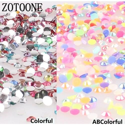 ZOTOONE Mix Size 1000PCS/lot Rhinestones 3-5MM Colorful Crystals and AB Stones Glue Back Iron on Rhinestones for Clothes D