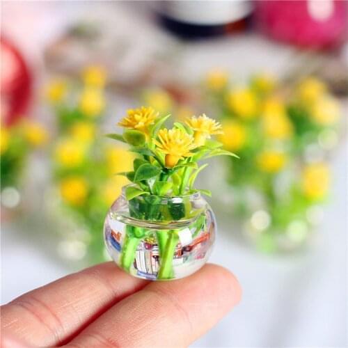 1PC 1:12 Dollhouse Miniature Green Potted For Home Decor Simulation Potted Plants