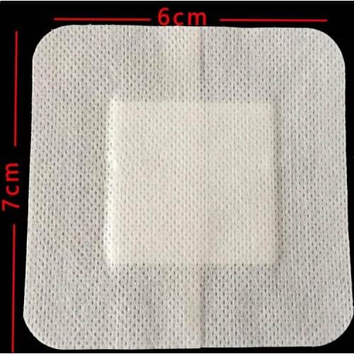 10pcs/pack Self-adhesive Non-woven Fabric Dressings Gauze Bandages Band-aids Stickers Large Wound 6*7cm Care Accessories Y0D9