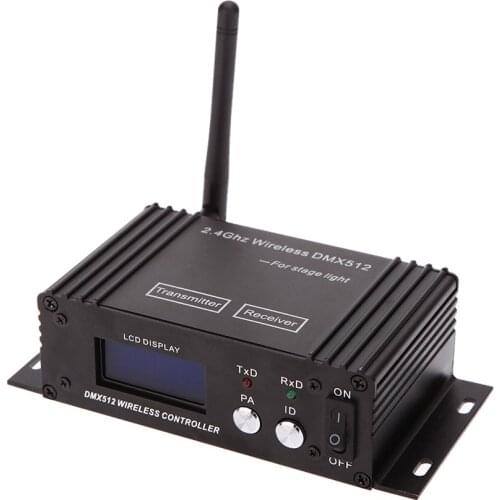2.4G Wireless DMX 512 Lighting Controller Transmitter Receiver LCD Display