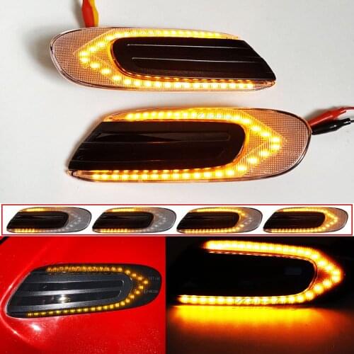 2X Dynamic LED Fender Marker Light Side Marker Lamp light Amber light smoke lens For Mini Cooper F55 F56 F57