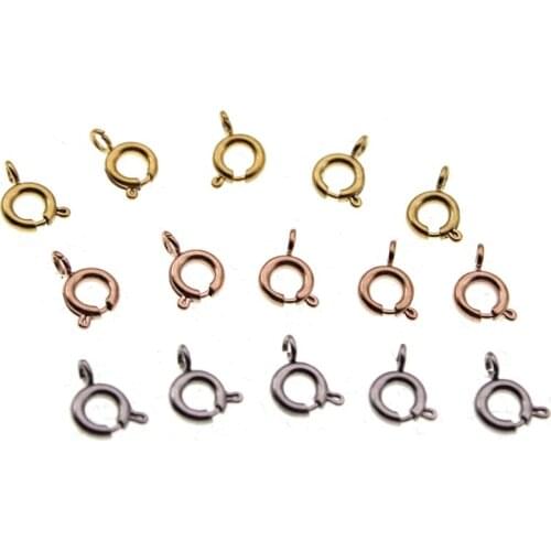 5pcs/lot Round Lobster Clasps Stainless Steel Jewelry Finding Clasp Hooks for Diy Necklace & Bracelet Connectors Chain Making