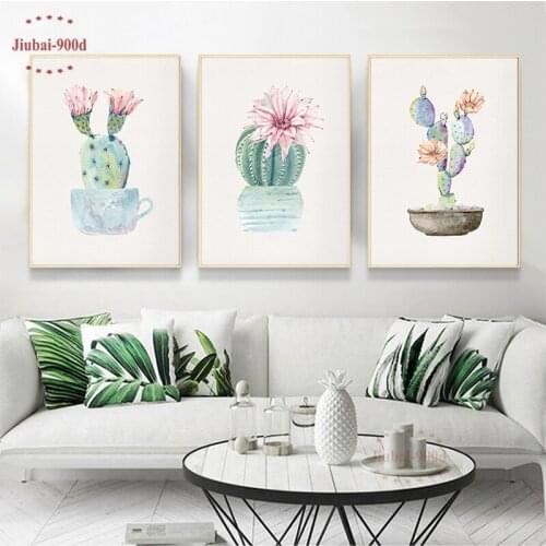 900D Nordic Green Plant Canvas Painting Cactus Posters And Prints Wall Pictures For Living Room Wall Art Modern Home Decoration