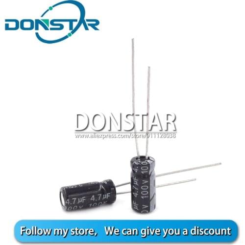 20PCS 4.7UF 100V Aluminium Electrolytic Capacitor 100V 4.7UF 5*11MM Electrolytic Capacitor