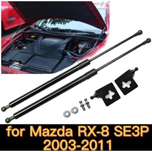 Damper for 2003-2011 Mazda RX-8 RX8 SE3P Car Front Hood Bonnet Gas Struts Springs Lift Support Shock Damper Charged Carbon Fiber