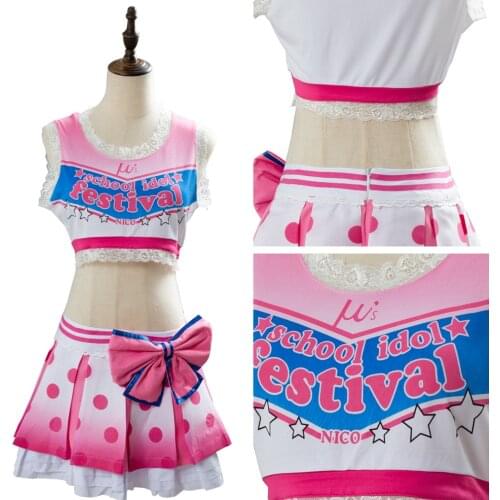 LoveLive! Yazawa Niko Cheerleaders Uniform Cosplay Costume Full Sets