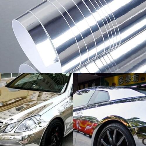 Car Stretchable Mirror Silver Chrome Mirror Flexible Vinyl Wrap Sheet Roll Film Car Sticker Decal Sheet