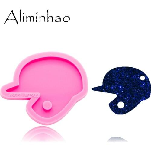 DY0267 Shiny Baseball helmet shape mold Silicone Molds DIY hat epoxy mould keychains Mould resin table