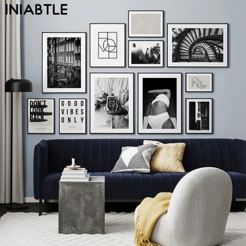 Black White Fashion Poster Street Landscape Wall Art Print Abstract Canvas Painting Photography Picture Modern Room Decoration