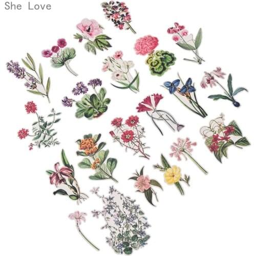 Chzimade 21 Pcs Orchid Flower Floral Paper Stickers DIY Stationery Decor Label Craft