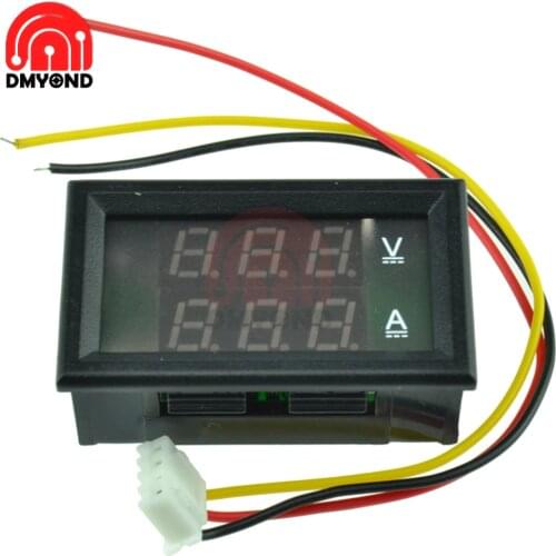 3 Wire 30V 50A Current Voltage Meter Digital Voltmeter Volt Voltage Current Test Detect Meter Header Red and Red For 6V 12V Car